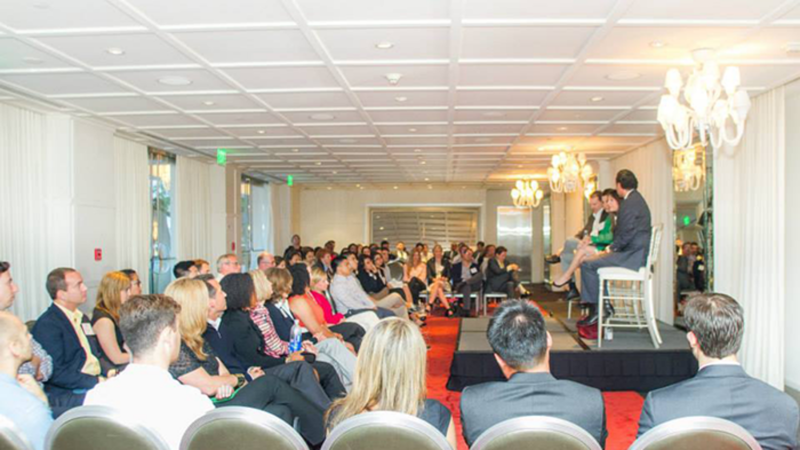 A packed house takes in information from alumni experts at the L.A. Entrepreneurship Panel in June 2014 at SLS Hotel in Beverly Hills.