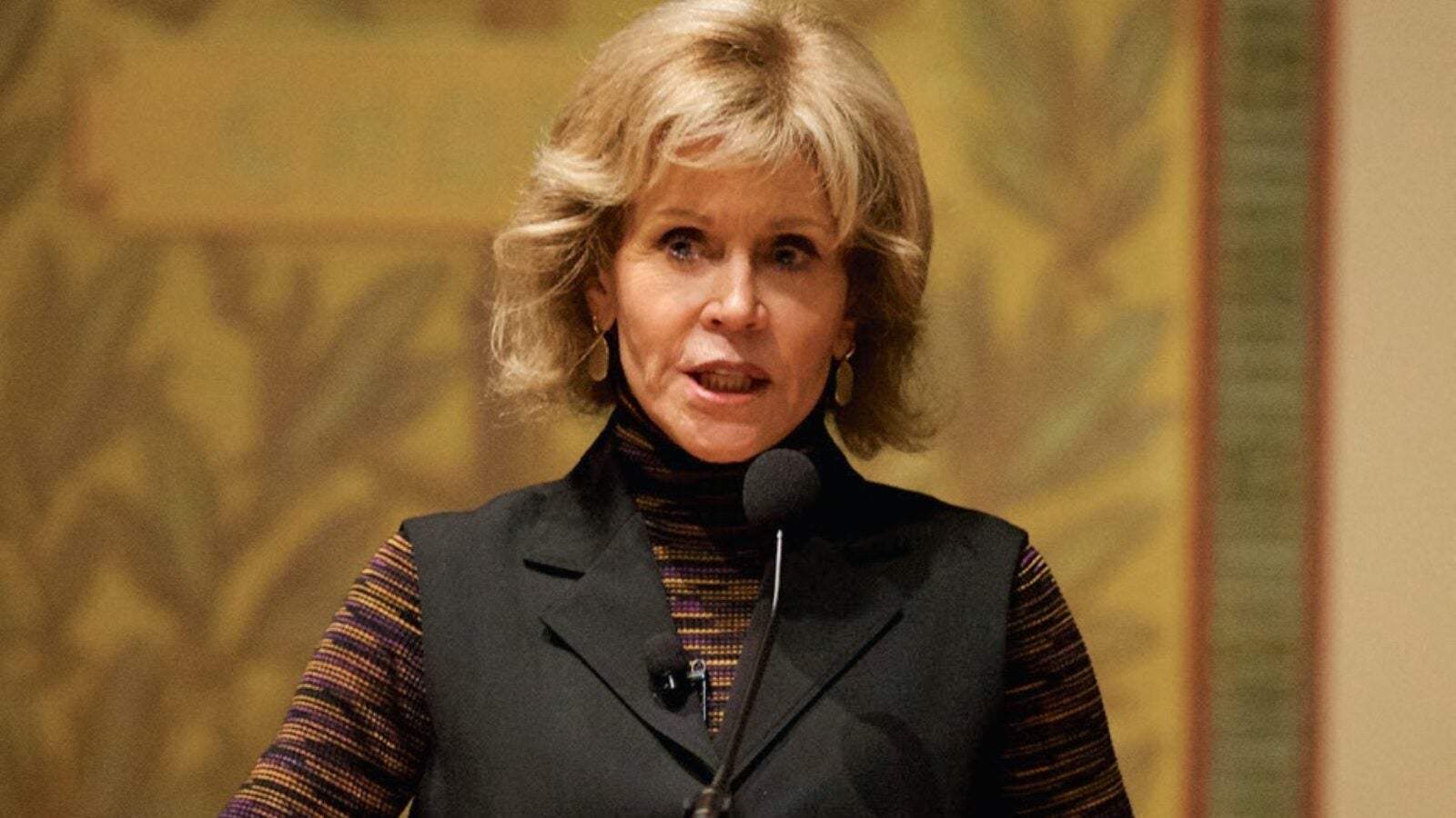 Activist and actress Jane Fonda joined a panel discussion about the impact of low wages earned by restaurant workers, October