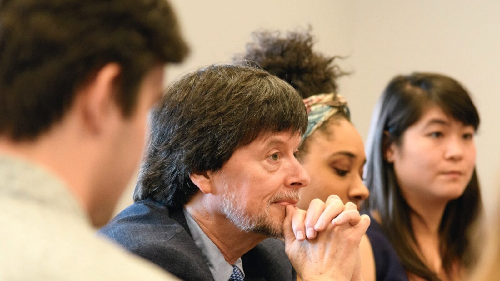 In December, Emmy Award-winning documentary filmmaker Ken Burns participated in a class and screened clips and discussed his most recent series Vietnam in Gaston Hall.