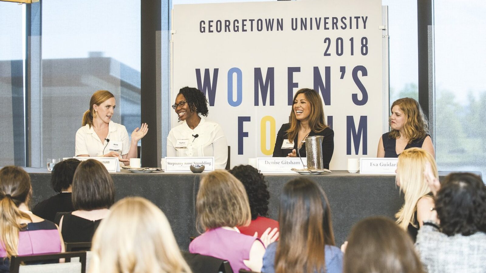 Helen Brosnan (C’16), Dr. Stephany Rose Spaulding, Eva Guidarini of Facebook, and Denise Gitsham (L’07) on the “Rise to Run” panel