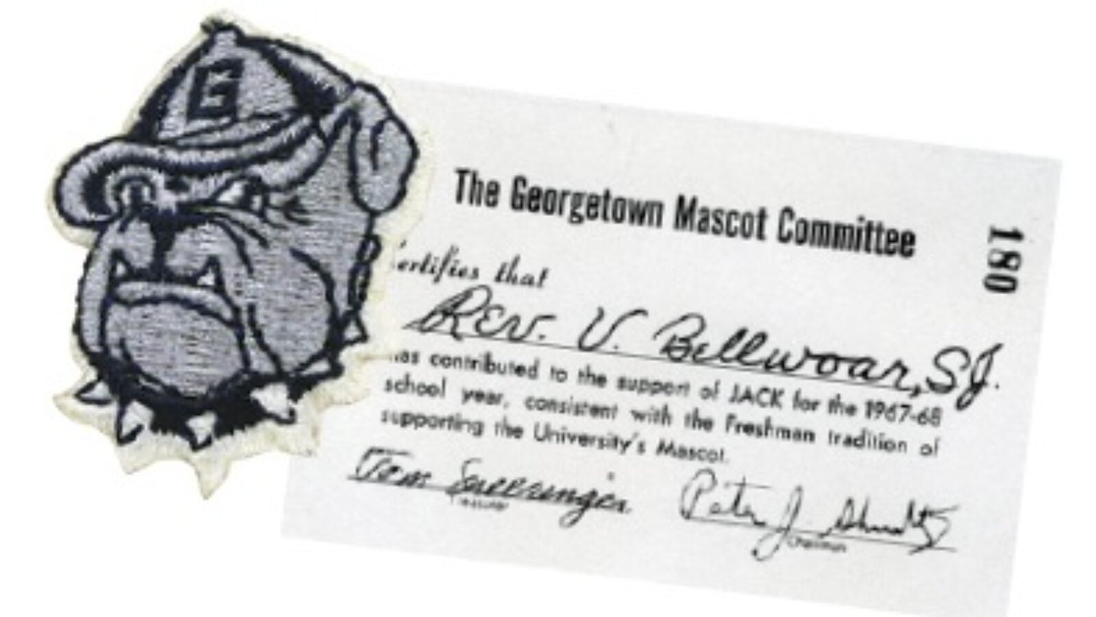 card that details the georgetwon mascot committee