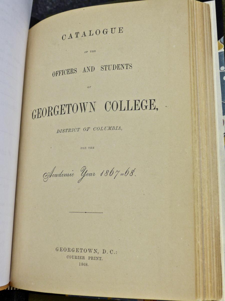 the title page of a catalogue of officers and students from 1867-68