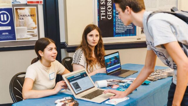 Students table for National Voter Registration Day in September 2019