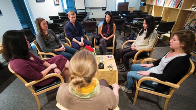 Mind-body medicine session with meditation