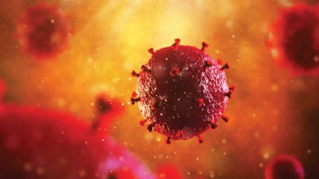 rendition of viruses closeup