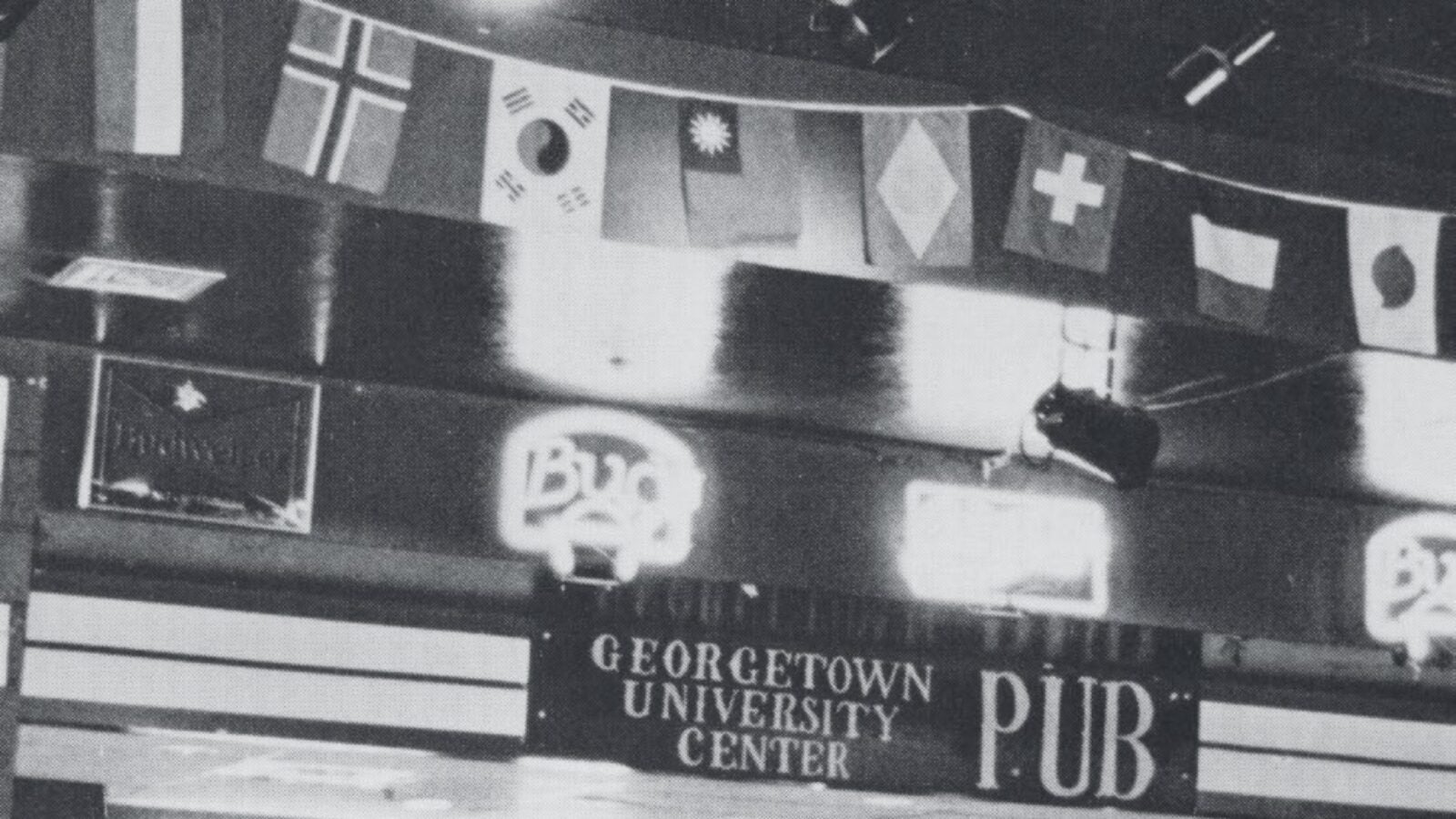 Just off campus is The Tombs, a classic college haunt that seems to never change, and that has employed hundreds of Georgetown students as servers. Right: Ryan Hall dining hall operated from 1904 until it was succeeded by New South in 1959. The growth of the university’s student body meant that students in Ryan had to eat in shifts. While college students everywhere have complained about food, Georgetown’s Chicken Finger Thursday is a not-to-be-missed lunch.
