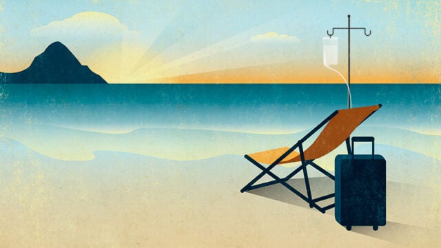 graphic of chair on a beach with IV