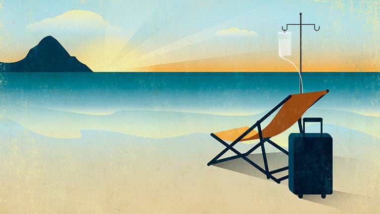 graphic of chair on a beach with IV