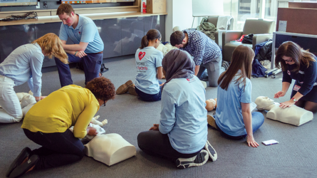 people practicing CPR