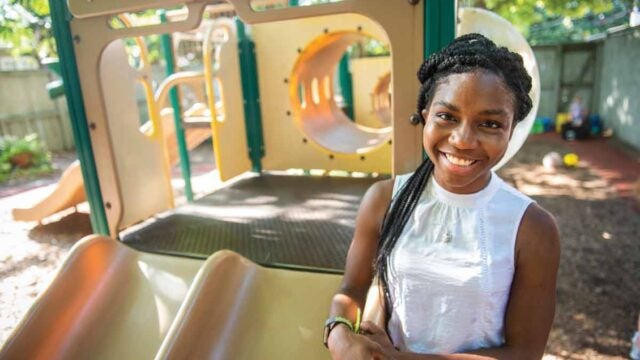 Lawren Wooten by playground