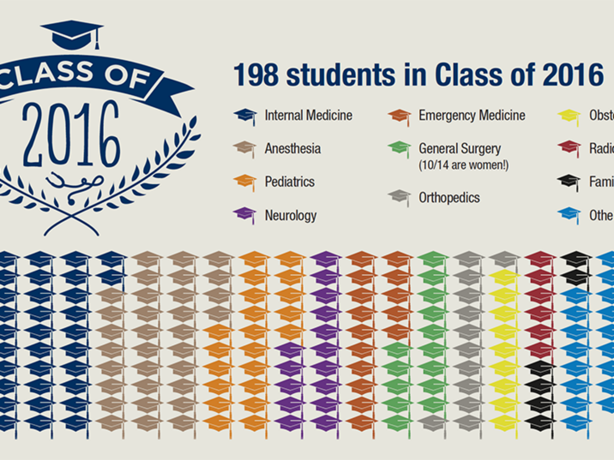 graphic of stats from match day: 196 students in class of 2016