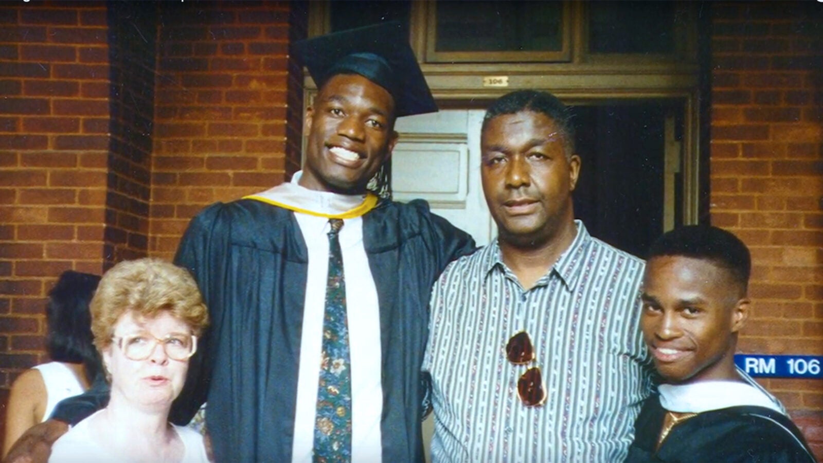 Coach Thompson and Dikembe Mutombo at Graduation