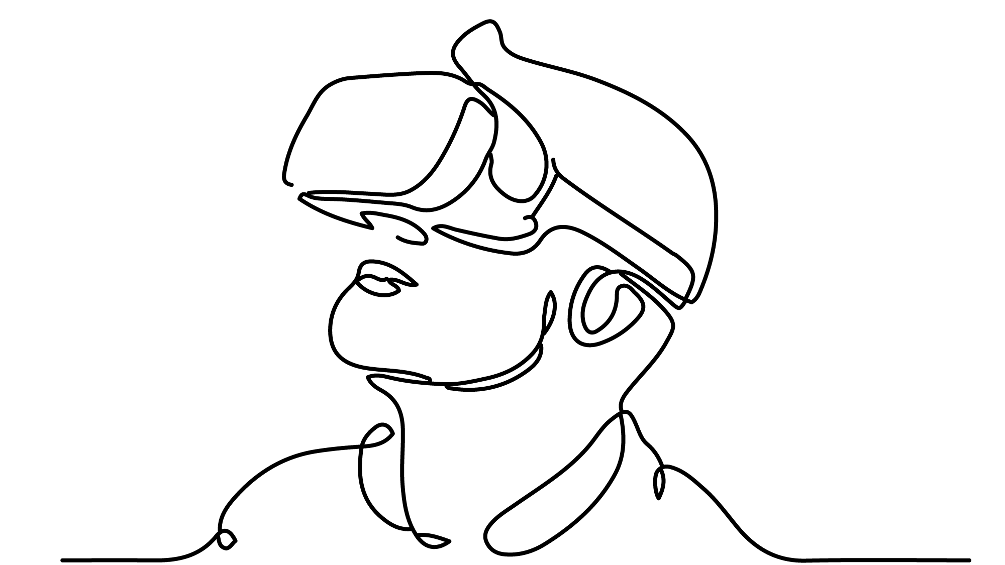 sketch image of person wearing vr headset