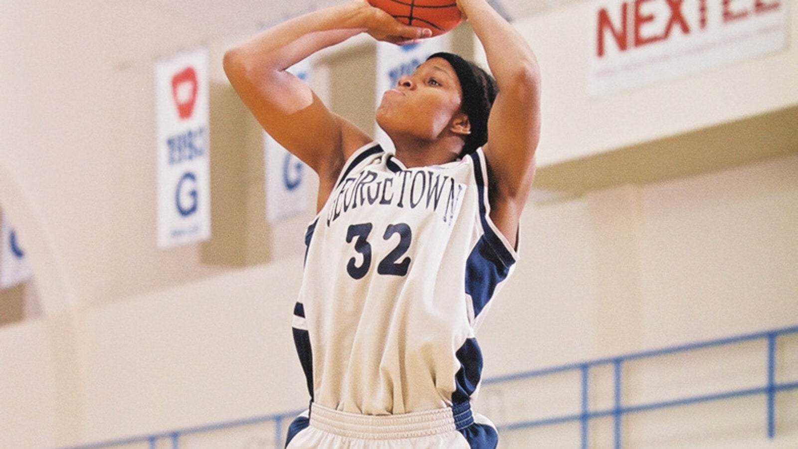 2004: Rebekkah Brunson (C’04) is the first women’s basketball player in Georgetown history to grab more than 1,000 rebounds;