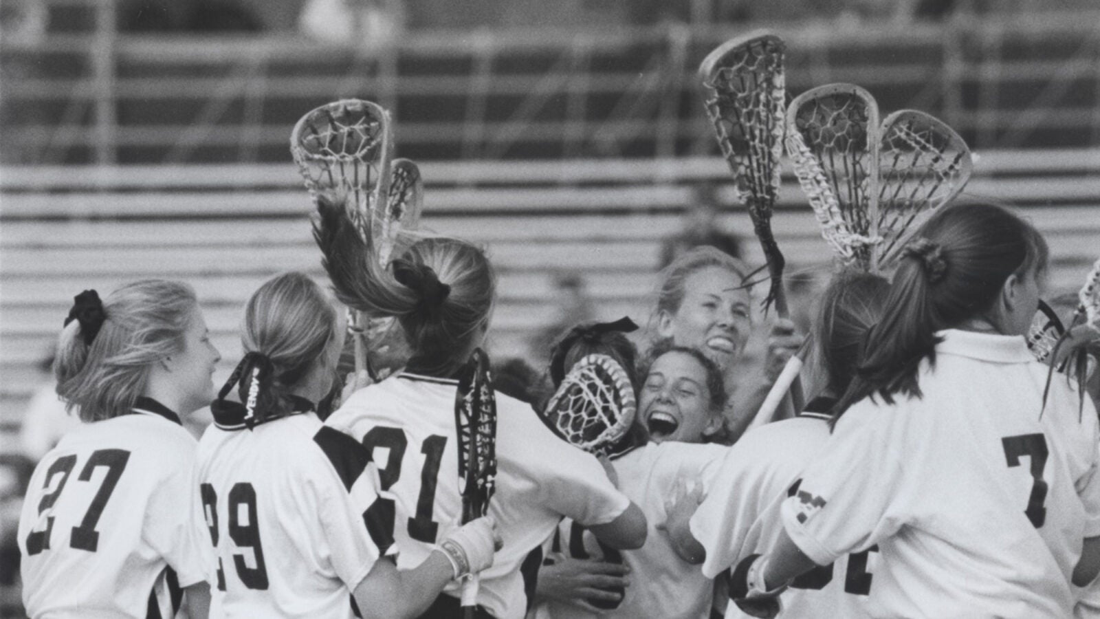 1995: Women’s lacrosse celebrates a key victory