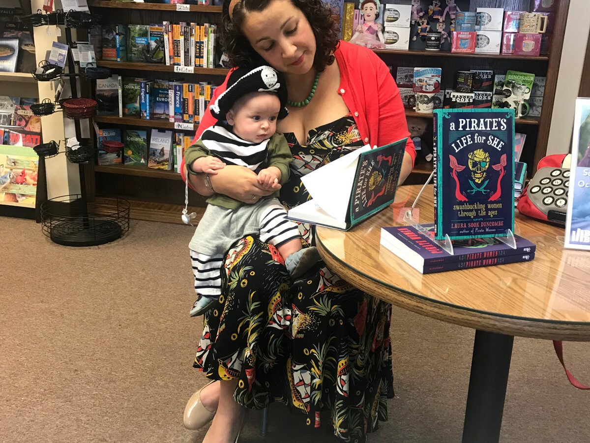 the son of author Laura Sook Duncombe (L’11) steals the show at her book-signing event.