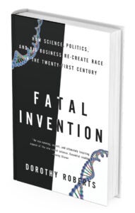 a black and white book with DNA helixes and the words "fatal intervention"