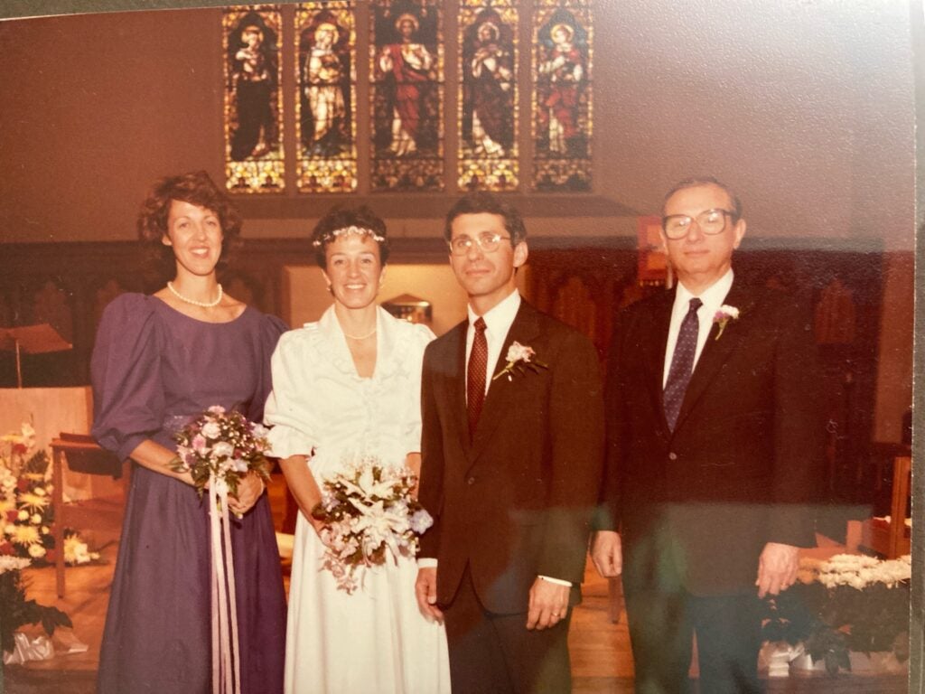 Drs. Grady and Fauci's wedding in Dahlgren chapel at Georgetown University.