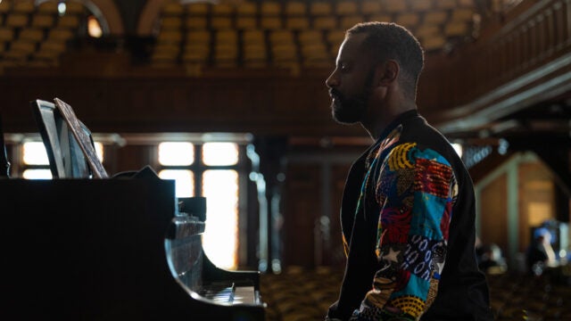 person playing piano