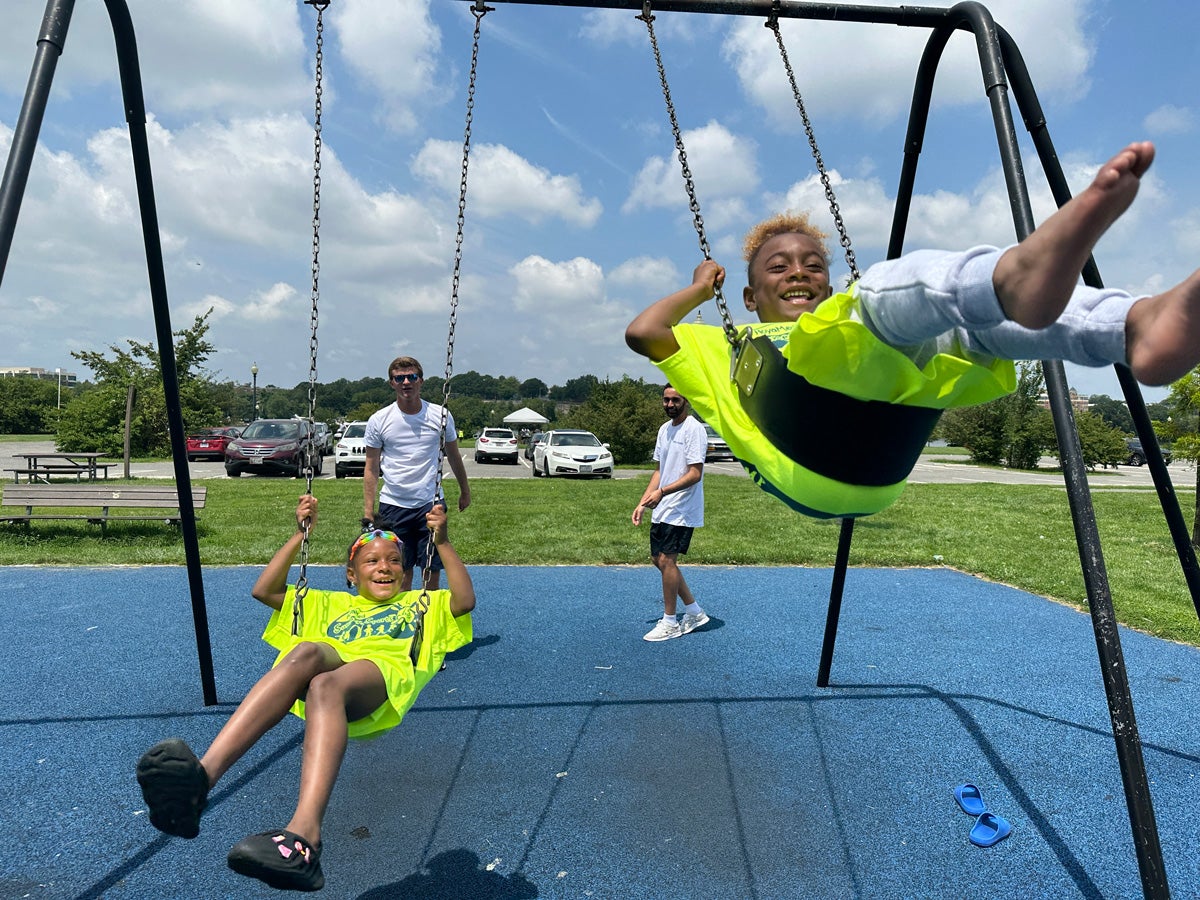 Participants and counselors alike enjoy time together each summer at the HoyaMed Summer Sports Camp.