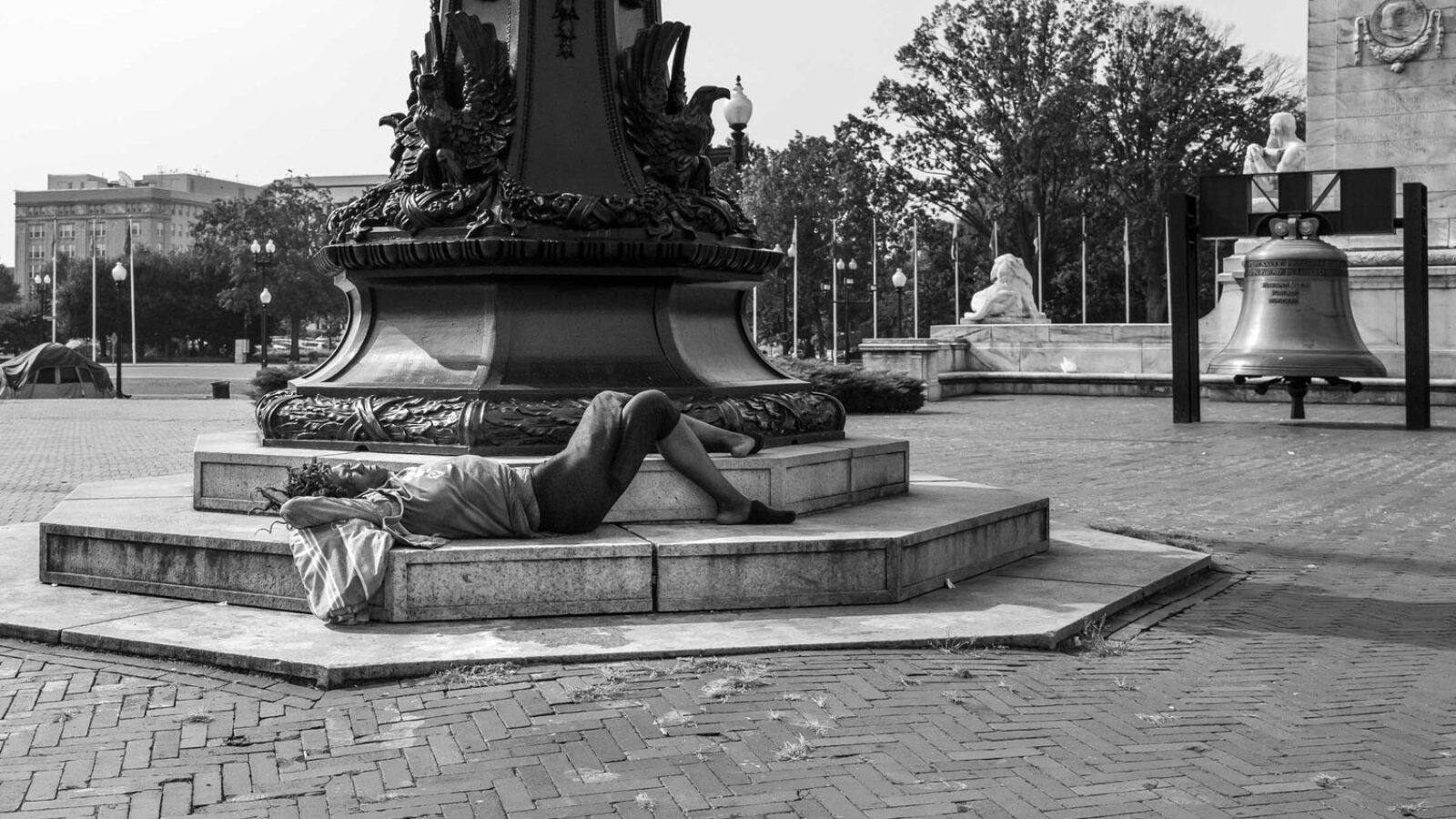 homeless person laying down