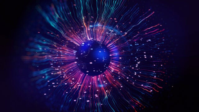 computerized eye made of various data points