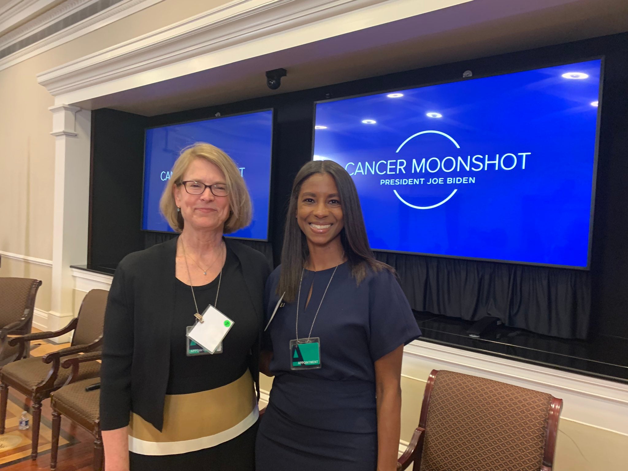 Kathryn Taylor, Ph.D., and Randi Williams, Ph.D., attended a June 2023 WhiteHouse Cancer Moonshot Forum on smoking cessation.