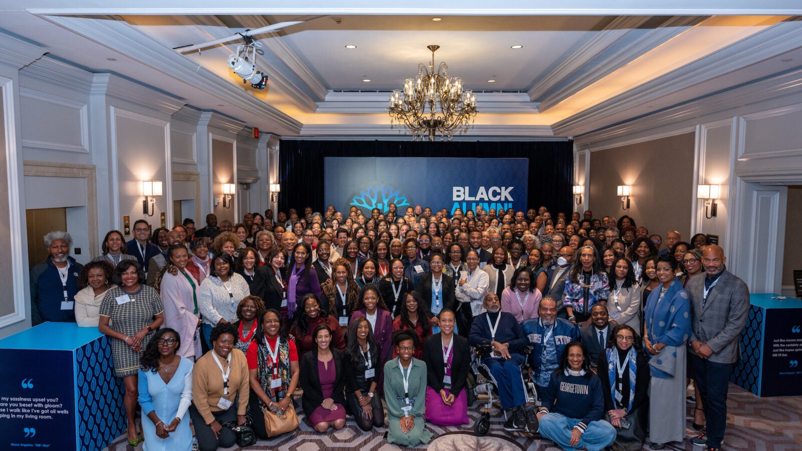 Attendees at the Black Alumni Summit pose for a group photo