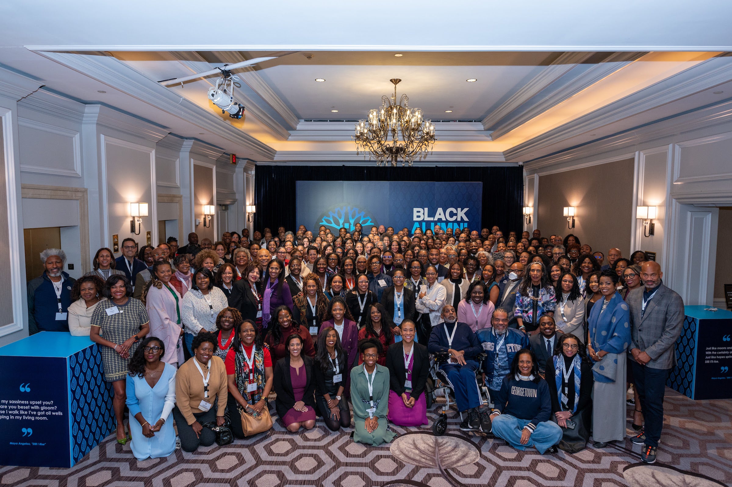 Attendees at the Black Alumni Summit pose for a group photo