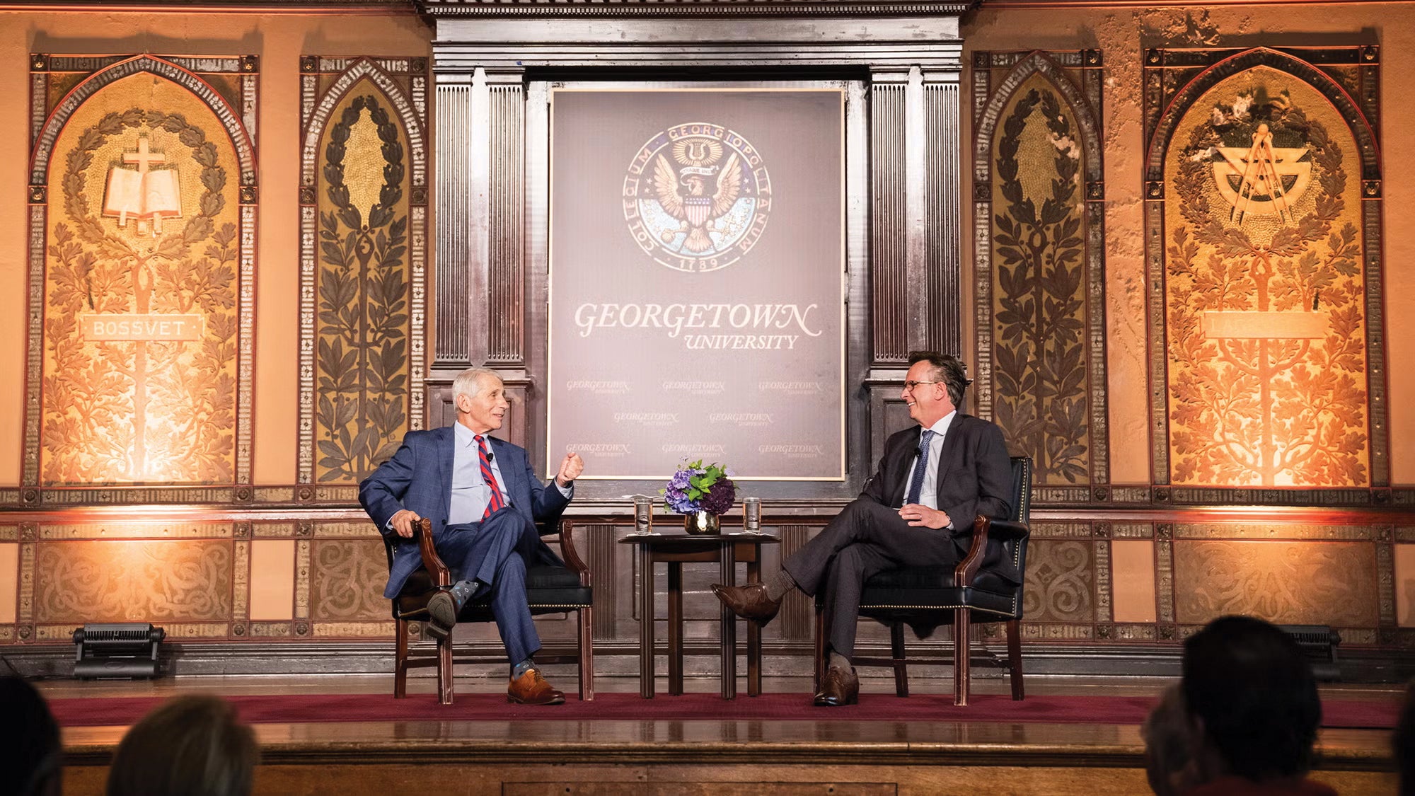 Beauchamp in conversation with Anthony Fauci, Distinguished University Professor in the School of Medicine’s Division of Infectious Diseases, an academic division that provides clinical care, conducts research, and trains future physicians in infectious diseases.