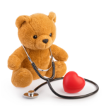 a teddy bear wearing a stethoscope