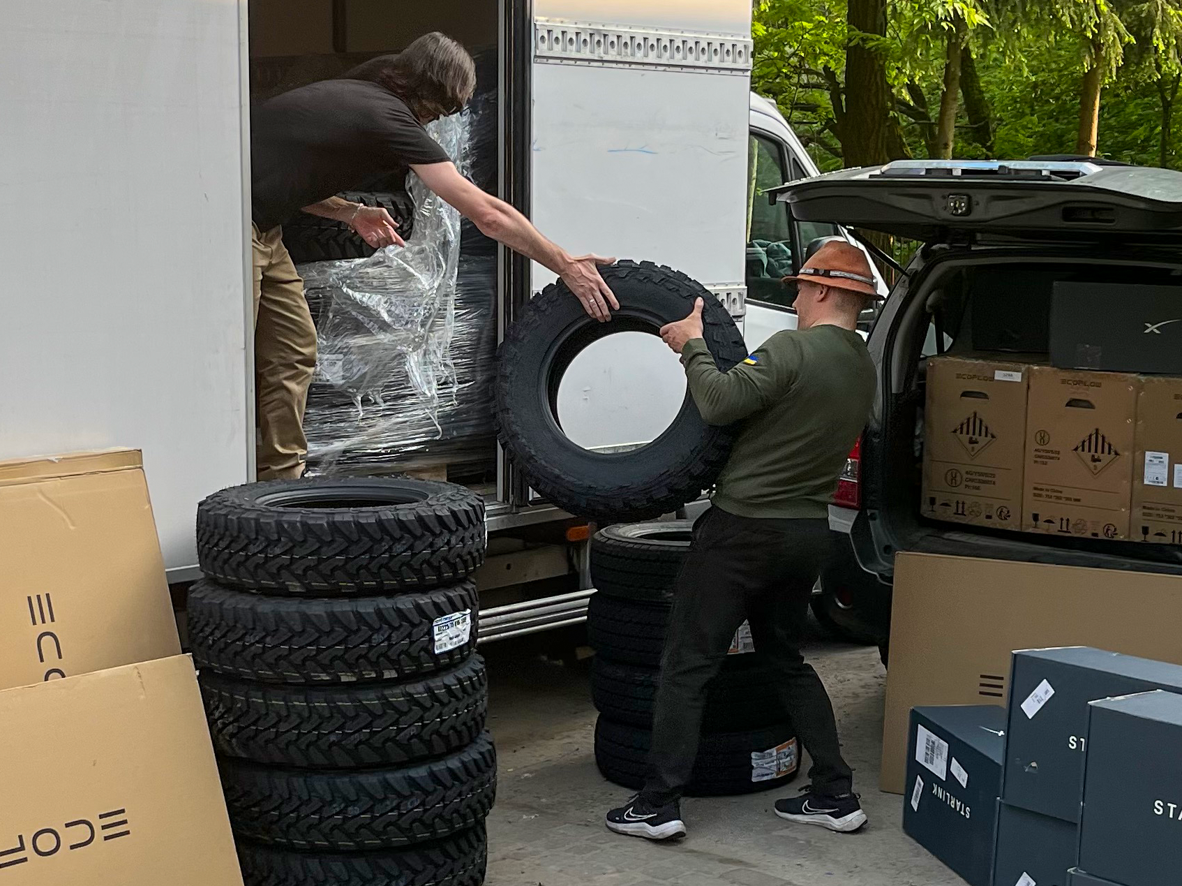 ian with tires