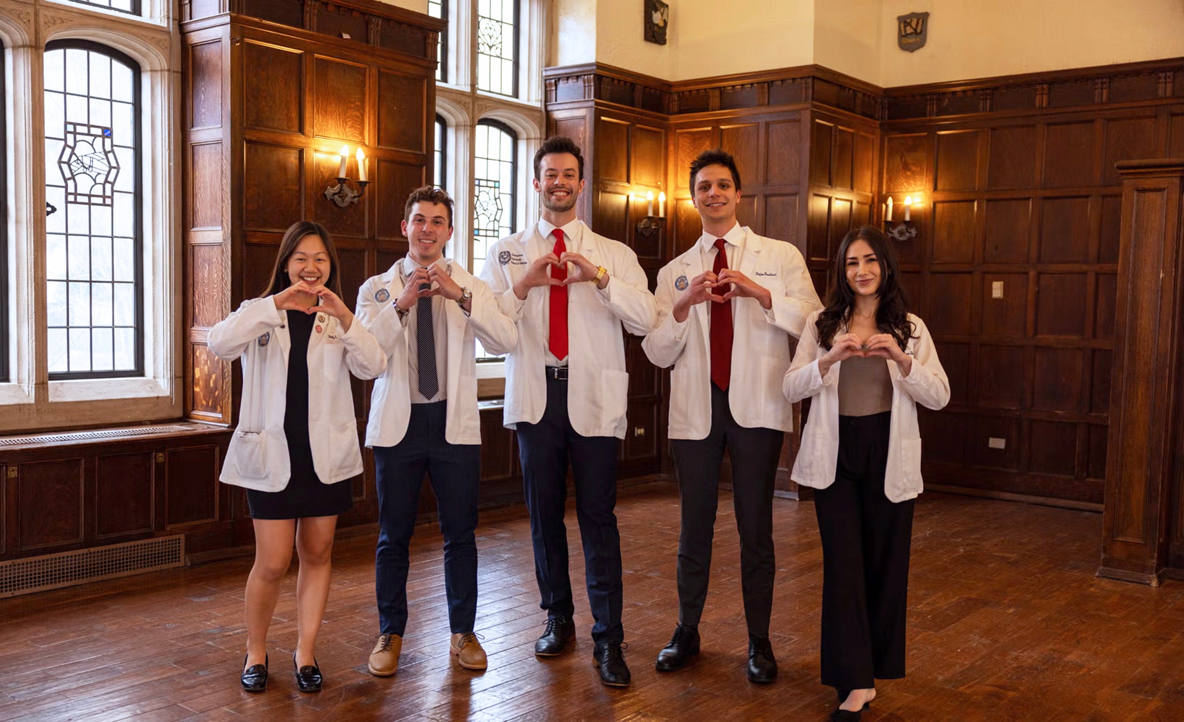 Holly Shan (M’26), Ryan Braun (M’26), Evan Czulada (M’25), Stefan Prvulovic (M’27), and Mana Sheykhsoltan (M’25) won the Georgetown Public Policy Challenge with their “Trimming the Risk” proposal in 2024.