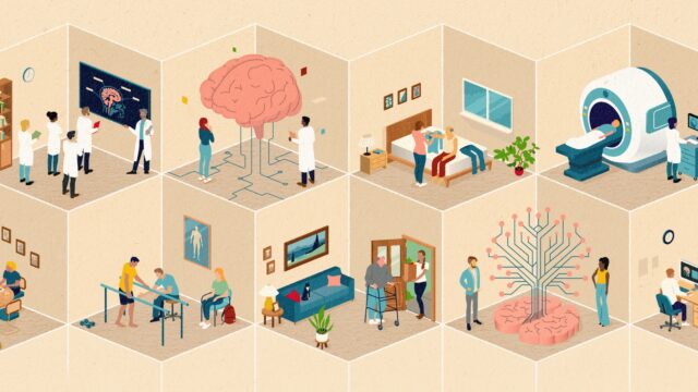 image of various medical tasks being completed