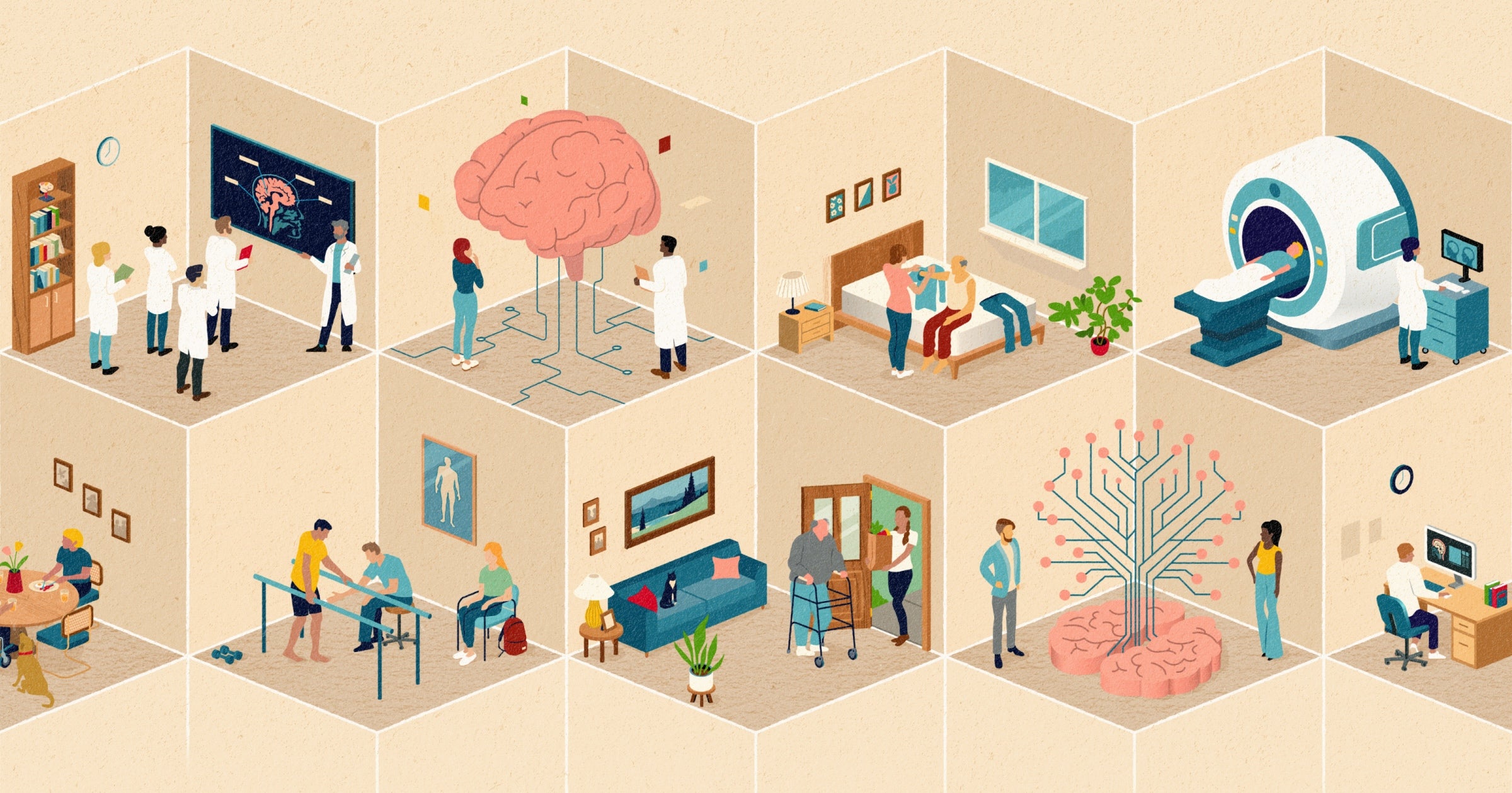 image of various medical tasks being completed