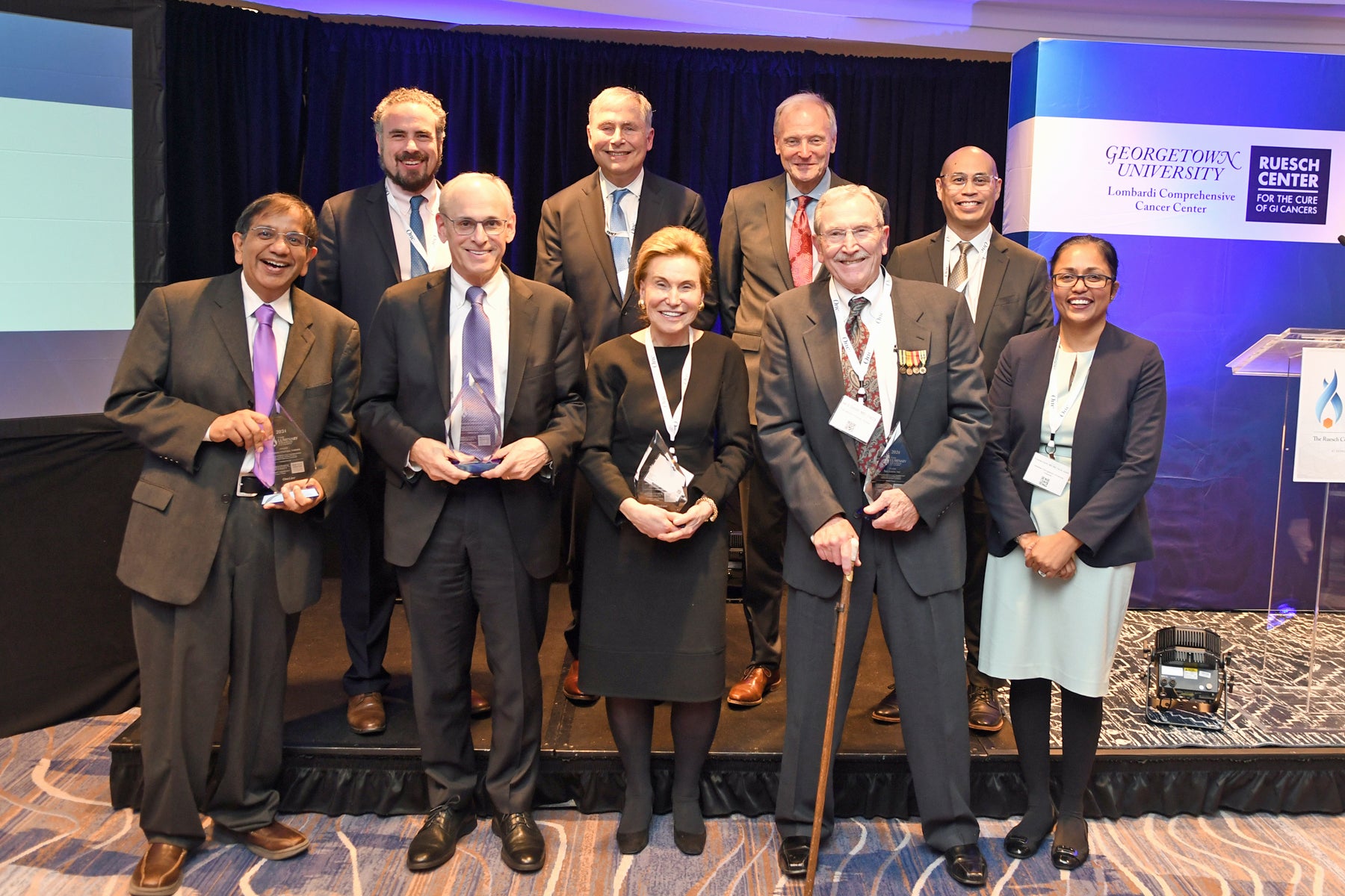 Winners of the Luminary Awards in GI Cancers celebrate the 15th anniversary of the Ruesch Center for the Cure of Gastrointestinal Cancers.