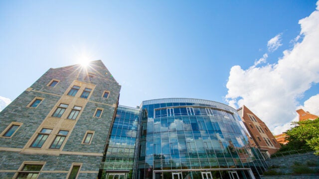 a building against a blue sky