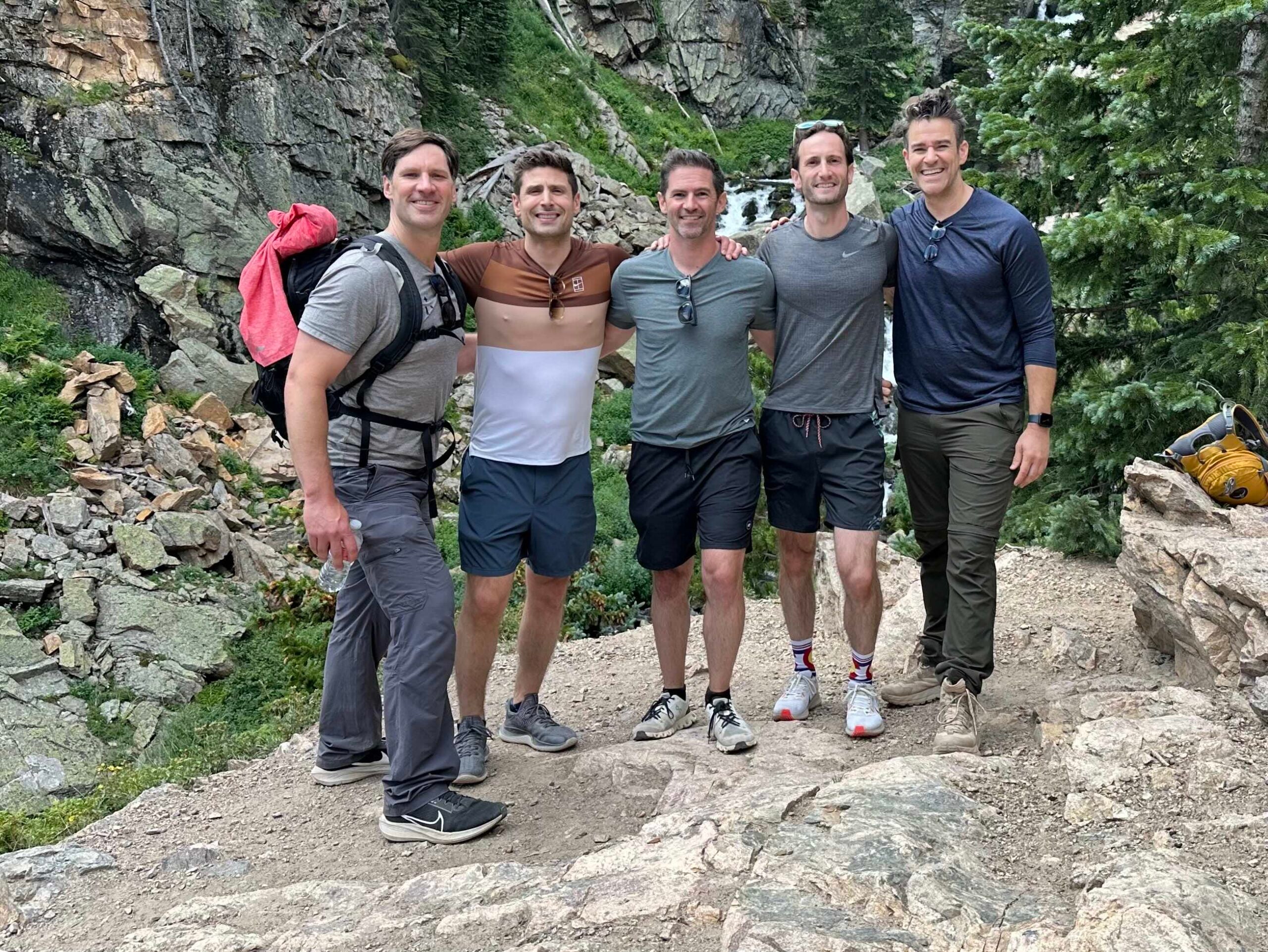 This summer, John Huyette (C’05), David Littlejohn (C’05), Erik Iverson (SFS’05), Jonathan Flyer (C’05), and Jeff Civillico (C’05) celebrated two decades of monthly calls and annual reunions to reminisce over old memories and to create new ones.