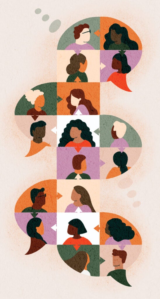 graphic of people talking