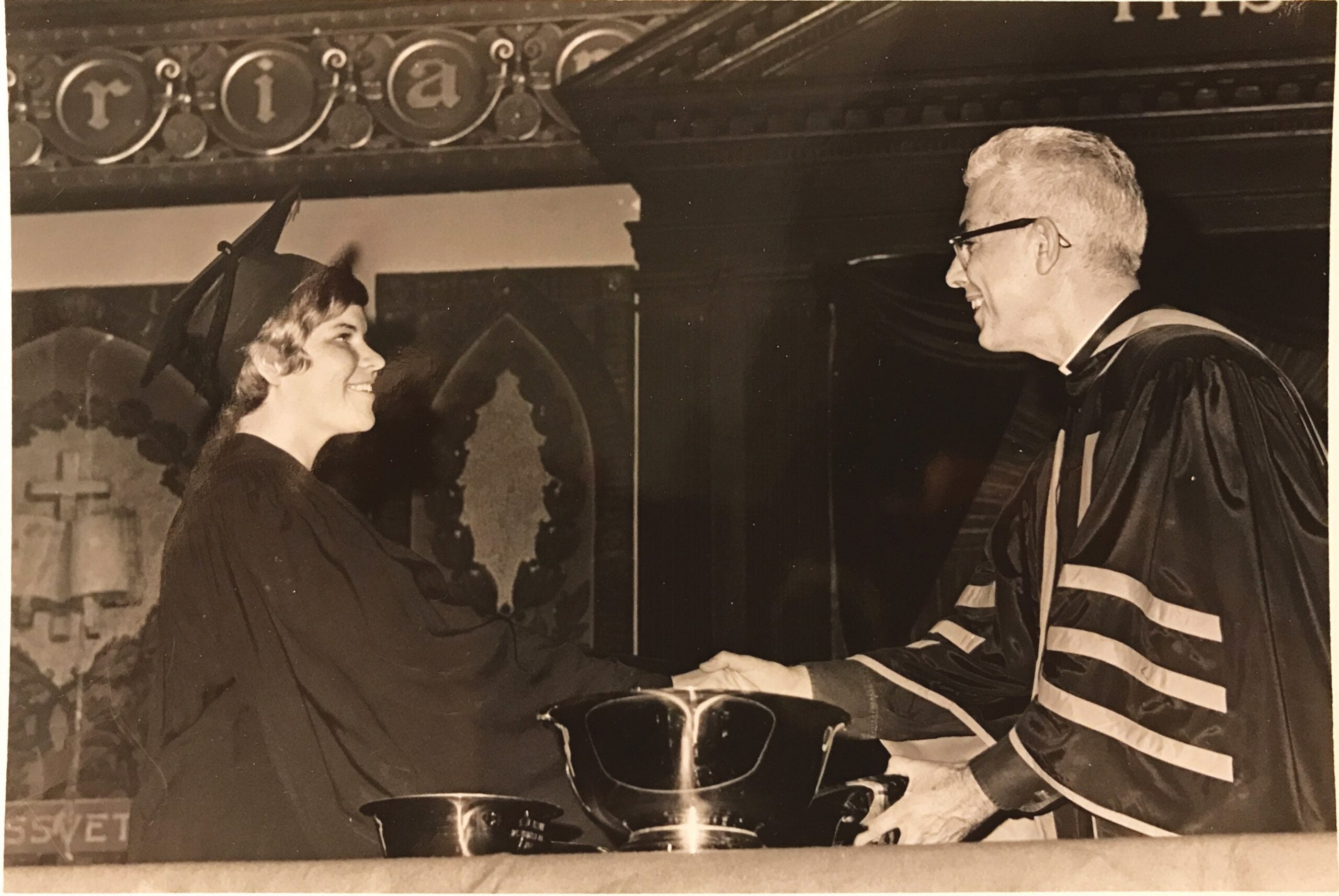 Schenk at graduation.