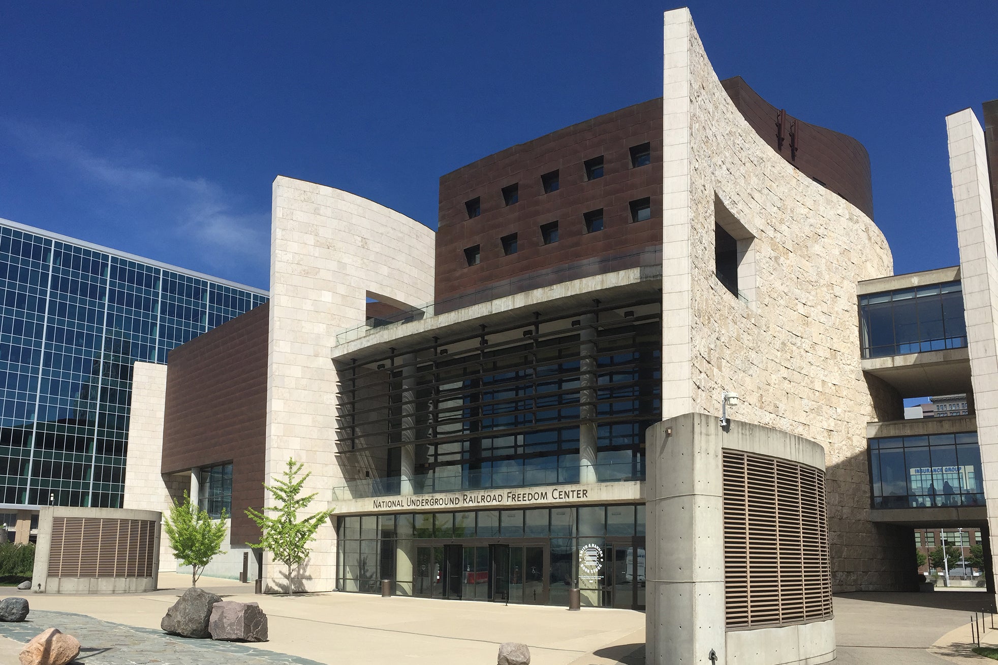 Front facing view of the National Underground Railroad Freedom Center