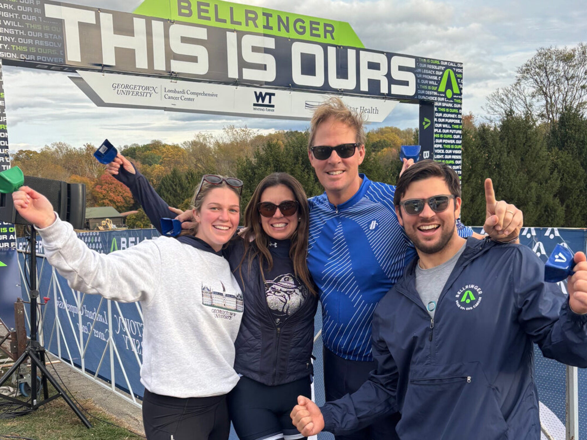 Tricia Wrotniak (B’89) rode her fourth BellRinger last fall along with her husband, Michael Wrotniak (B’89). Team Dynamite, which included their children Will (SFS’18) and Mary (C’26), raised over $24K.