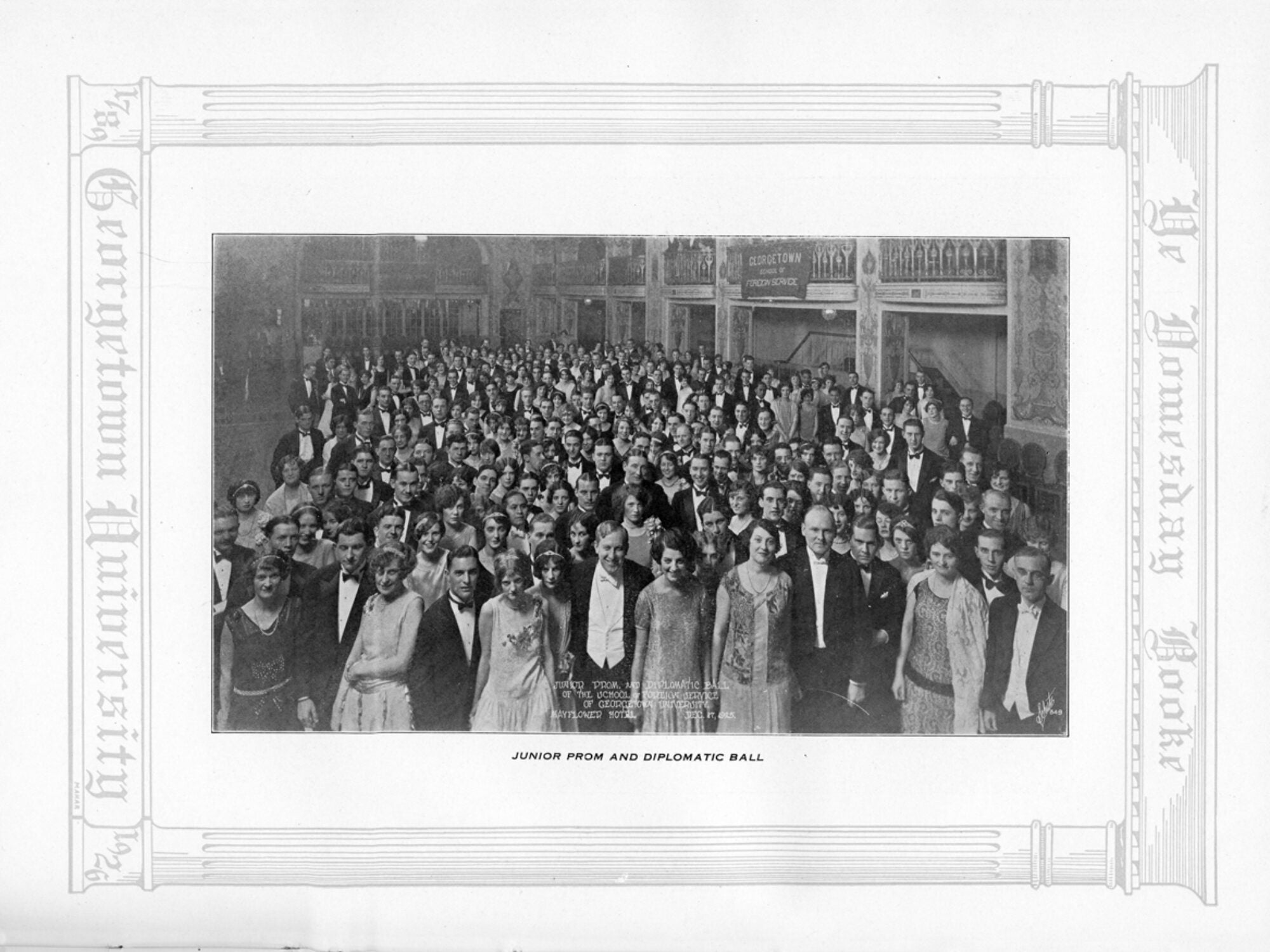 people from the junior prom and diplomatic ball in 1926 posing for a picture