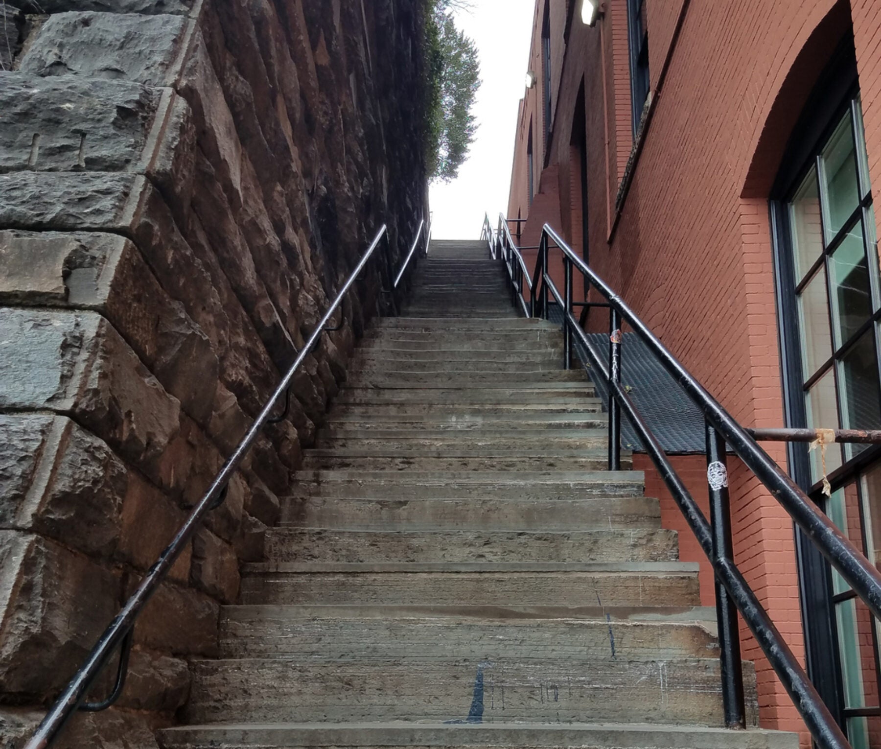 The famous steps from the movie Exorcist in Georgetown, Washington, DC