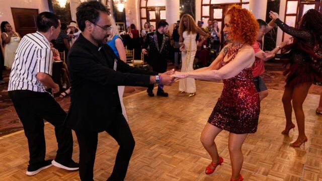 jcw weekend attendees dancing together
