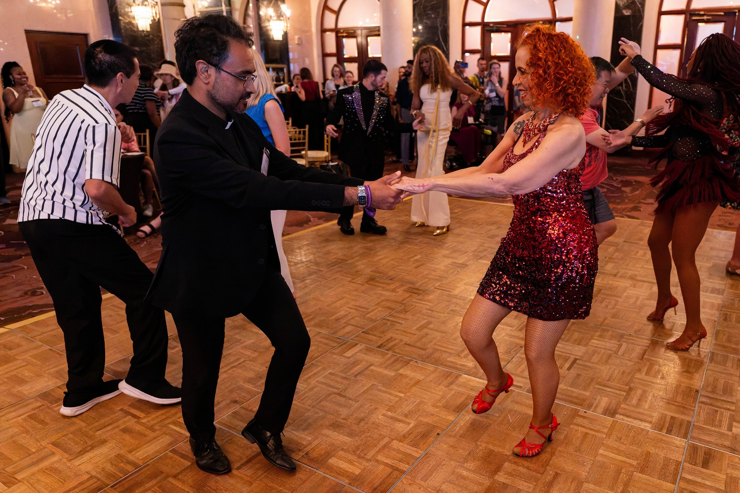 jcw weekend attendees dancing together