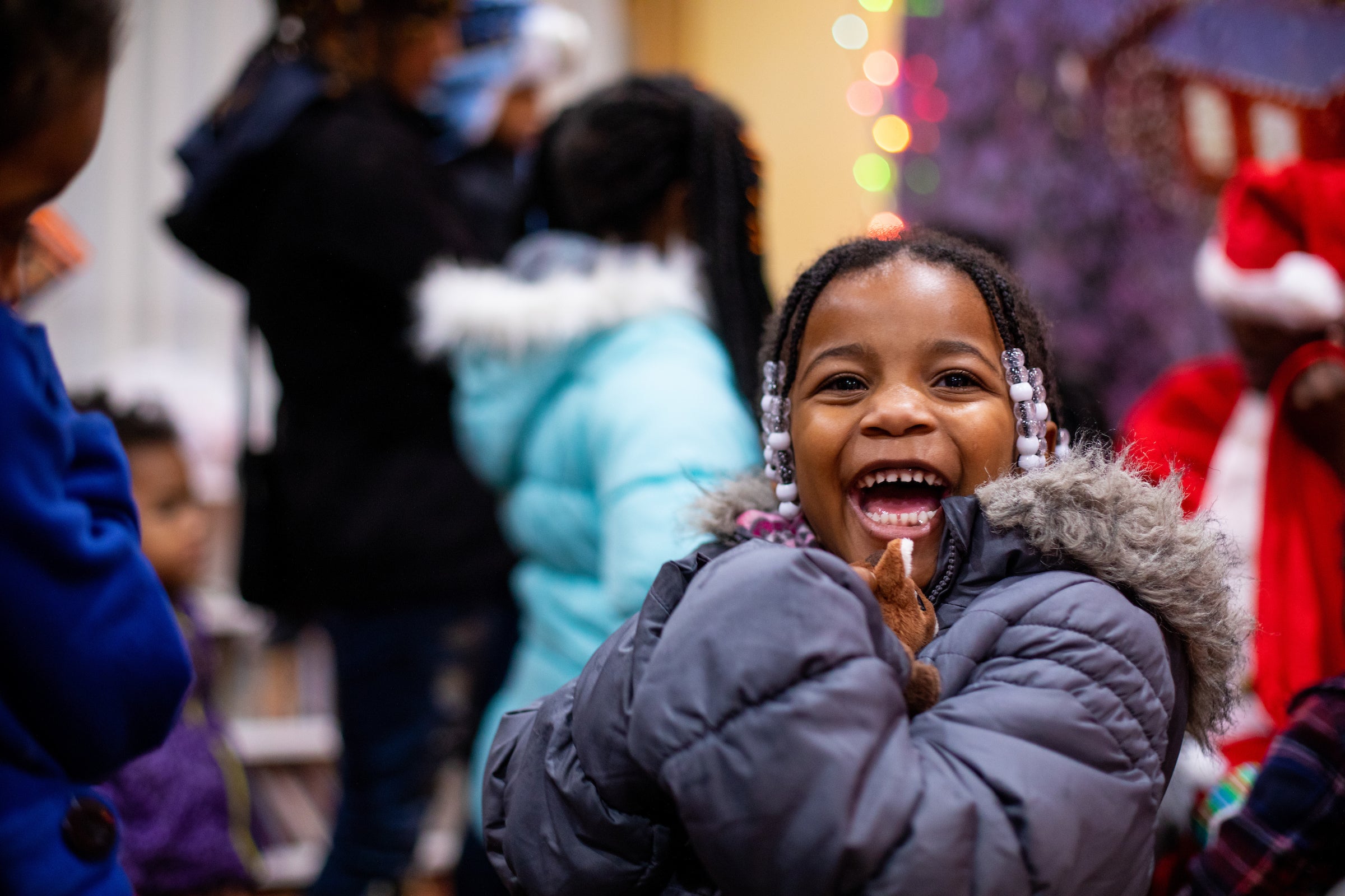 little girl smiling