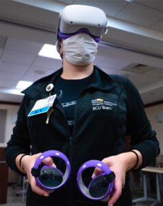 person holding medical devices