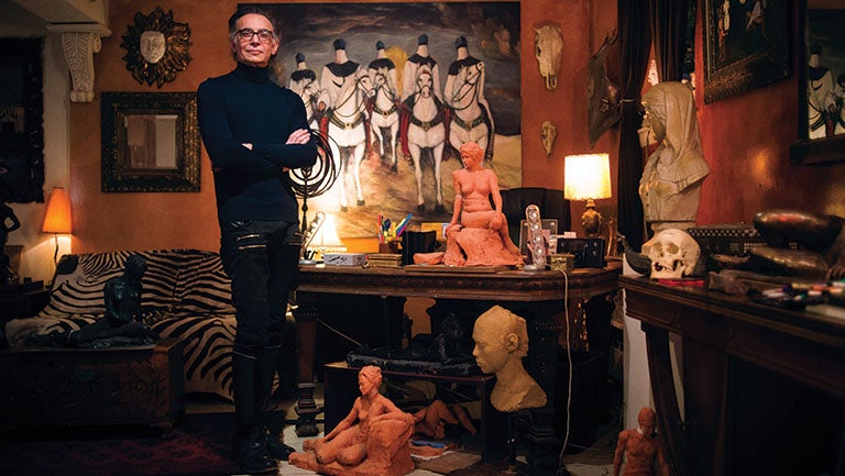Plastic surgeon and artist Saeed Marefat (M’85) at his home studio