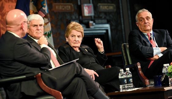 panel with dean hellman, george casey jr., madeline albright, and george tenet